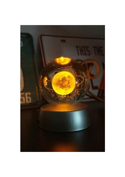 Satürn Cam Küre Renk Değiştiren Kristal Kız Küre Işıklı Küre Pilli 3D fiyatları