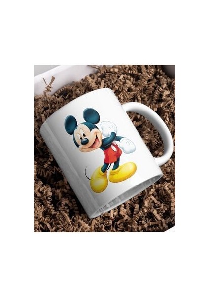 2'li Eşli Çift Yön Baskılı Miki Mouse Baskılı Kupa Bardak