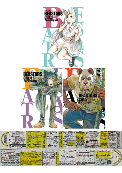 Beastars 3-4-5. Ciltler Manga Seti / Matematik Öğreten Cetvel - Paru Itagaki