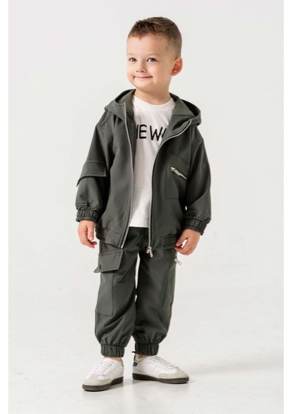 Kapüşonlu Fermuarlı Body Hediyeli 3 Parça Erkek Çocuk Ceketli Takım fiyatları