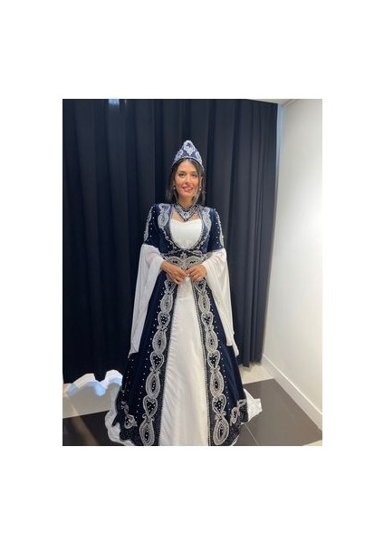 Lacivert Kadife Kaftan modelleri