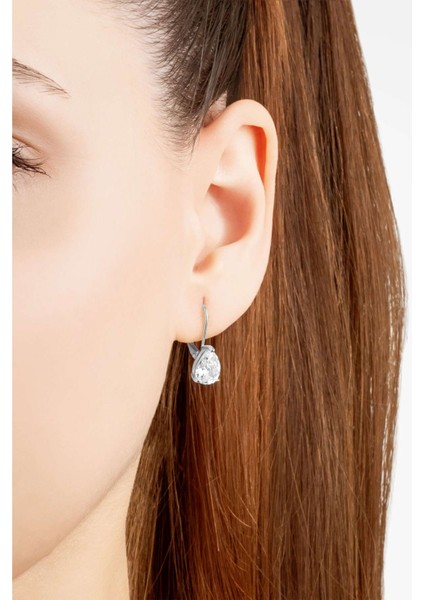 Damla Kesim 18 Ayar Beyaz Altın Kaplama Gümüş Küpe modelleri