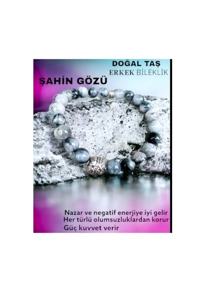 Doğal Taş Erkek Bileklik Şahin Gözü