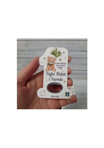 25 Adet Bir Şeklinde Açacak Magnet Yeşil Ayıcık