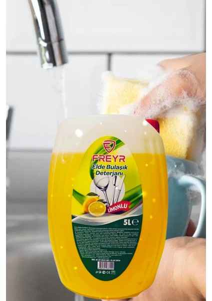 Elde Bulaşık Deterjanı Limon Kokulu 5 Lt (Güçlü Yağ ve Kir Çözücü) fiyatları