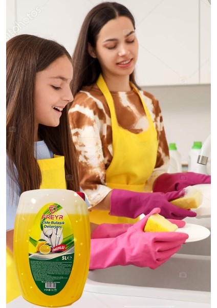 Elde Bulaşık Deterjanı Limon Kokulu 5 Lt (Güçlü Yağ ve Kir Çözücü) indirimleri