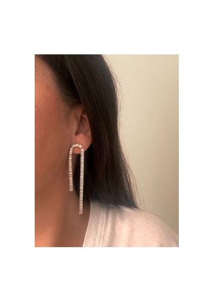 Özel Seri Baget Taşlı Sallantılı Küpe