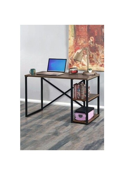 Alesta Metal Çalışma Masası 2 Raflı Laptop Bilgisayar Masası Ofis Ders Masası Yemek Masası 60X120 fiyatları