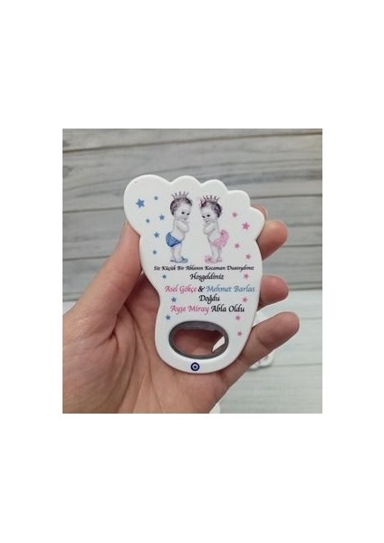 25 Adet Ayak Açacak Magnet Ikiz Temalı