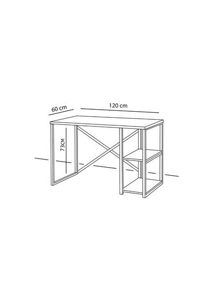Alesta Metal Çalışma Masası 2 Raflı Laptop Bilgisayar Masası Ofis Ders Masası Yemek Masası 60X120 fırsatları