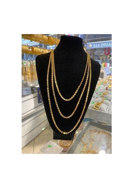 Kadın Altın Kaplama 2 Metre Zincir Kolye Şık Tasarım ve Zarif Görünüm