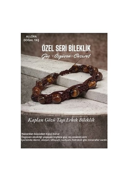 Doğaltaş Erkek Bileklik Kaplan Gözü Tasarım fırsatları