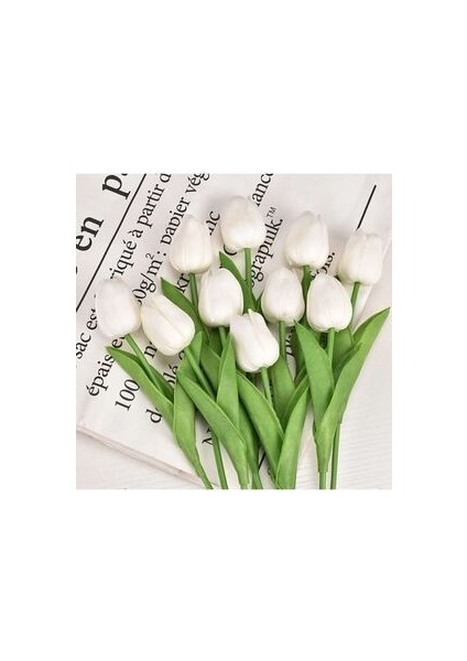 Yapay 8li Islak Lale Buketi Gerçek Doku Krem fiyatları