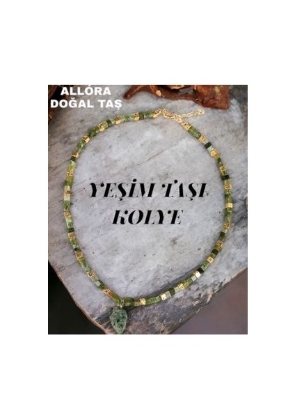 Doğal Taş Kolye Yeşim&lav Taşı