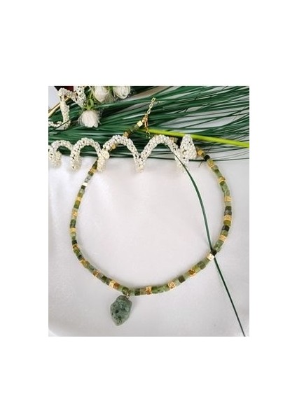 Doğal Taş Kolye Yeşim&lav Taşı modelleri