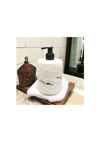 Mermer Desen El Yapımı Beton Sıvı Sabunluk,