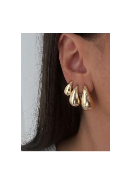 Damla Modeli 3lü Küpe