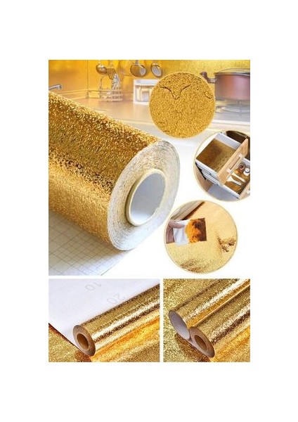 Tahtakale toptan ticaret marka Yapışkanlı Gold Mutfak Tezgah Folyosu 1m x 40CM Modern Tasarım Kolay Uygulanabilir Folyo fiyatları