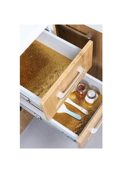 Tahtakale toptan ticaret marka Yapışkanlı Gold Mutfak Tezgah Folyosu 1m x 40CM Modern Tasarım Kolay Uygulanabilir Folyo fırsatları
