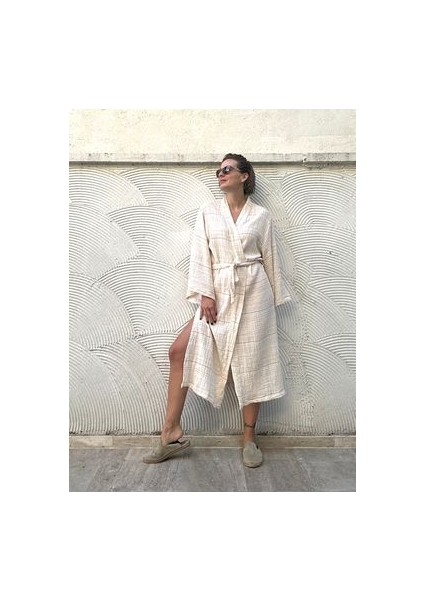 Müslin Kimono Çizgili