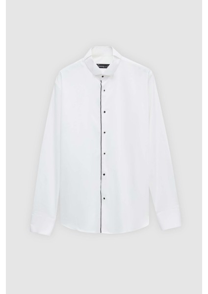 Ds Damat Slim Fit Beyaz Düz Smokin Gömlek indirimleri