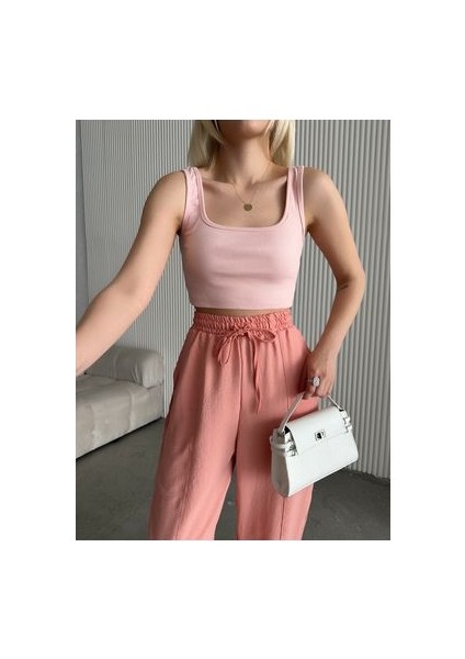 Kadın Fitilli Kaşkorse Kare Yaka Crop Atlet Body fiyatları