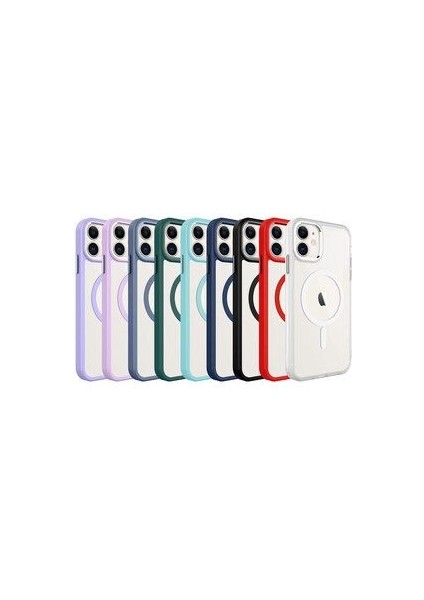 Apple iPhone 11 Kılıf Wireless Şarj Özellikli Zore Krom Magsafe Silikon Kapak