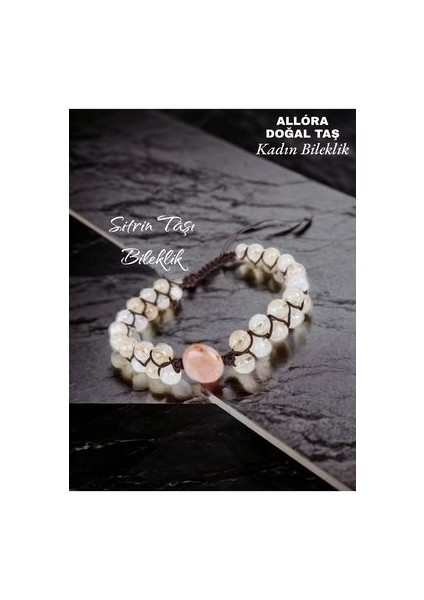 Doğal Taş Sitrin Taşı(Para Mıknatısı)Bileklik