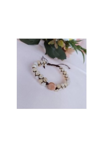 Doğal Taş Sitrin Taşı(Para Mıknatısı)Bileklik modelleri