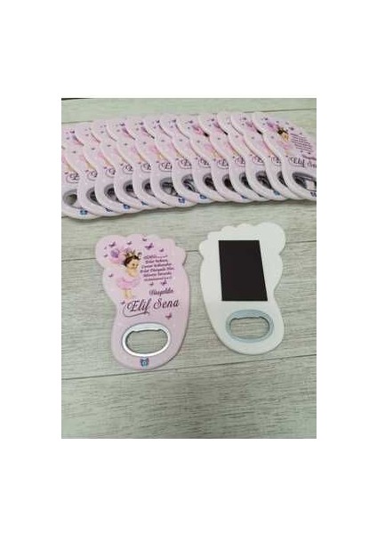 30 Adet Ayak Magnet Açacak Yeni Doğan, Doğum Günü, Pembe Temalı Bebek