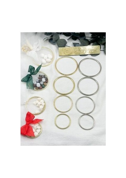 Gold 7 cm Nikah Şekeri Halkası 50 Adet (Sadece Halka) modelleri