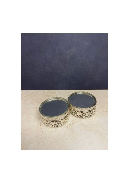 2 Adet Gold / Silver Metal Aynalı Yüzük Yükseltici Çap 6 cm Yükseklik 3 cm