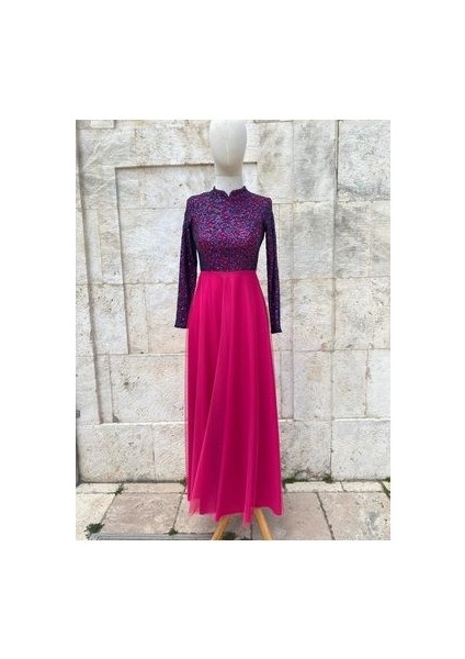 Payetli Tül Tesettür Abiye fiyatları