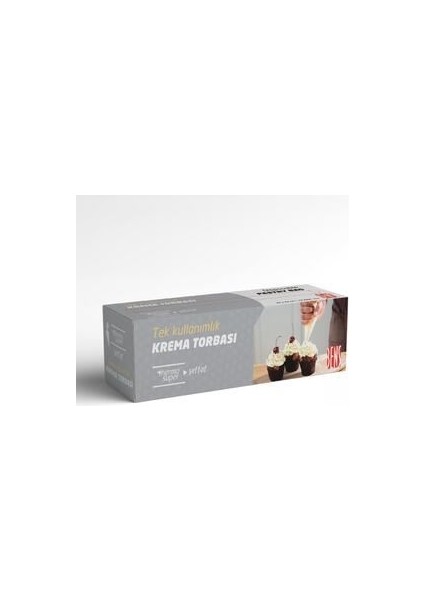 Şeffaf Krema Krem Şanti Sıkma Torbası Tek Kullanımlık 51CM. 72'li