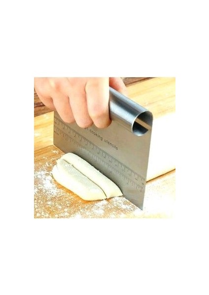 Paslanmaz Lüks Çelik Hamur Kesme Aparatı Çelik Kesici Kazıyıcı Pasta ve Kek Şekillendiren Spatula