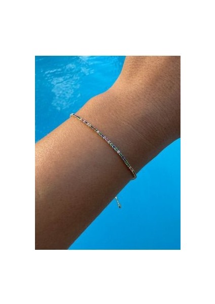 Renkli Taşlı Su Yolu Bileklik