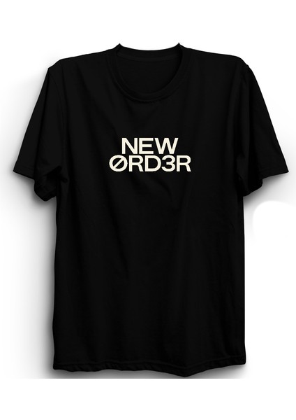 New Order, Font, Rock Metal Müzik Grubu, Unisex, Beyaz %100 Pamuk Tişört