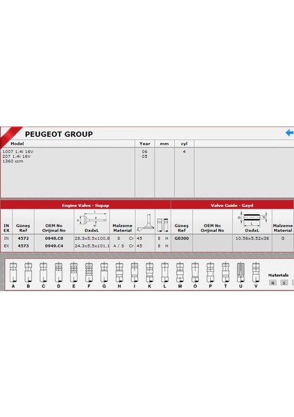 Sibop Gaydı G0300 Et3 Motor C3 C2 P106 P207 1.4-16V 4265699