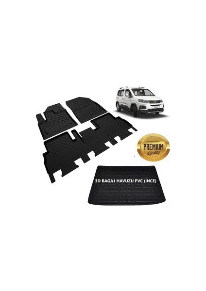 Peugeot Rifter Paspas Bagaj Havuzu Set Kokusuz 2019 2020 2021 2022 2023 2024 2025