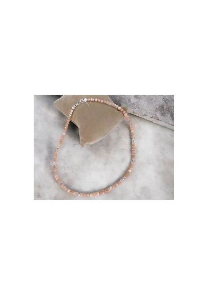 Güneş Taşı Doğaltaş Kolye 925 Ayar Gümüş