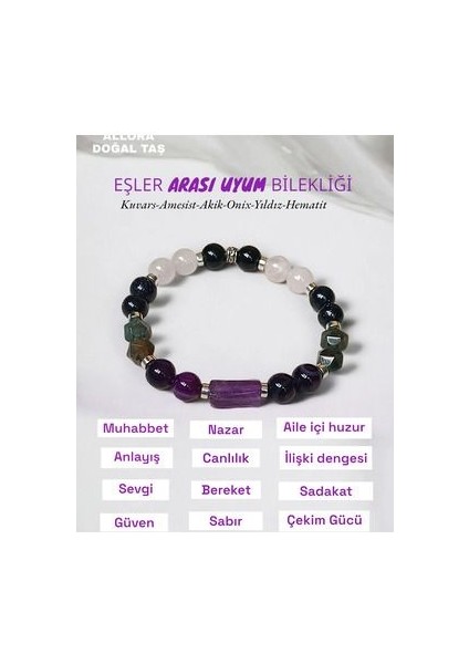 Eşler Arası Uyum Doğaltaş Bilekliği