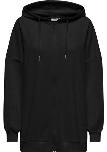 Only Onldaze L/s Oversıze Zıp Hood Swt Kadın Siyah Sweatshirt - 15335180