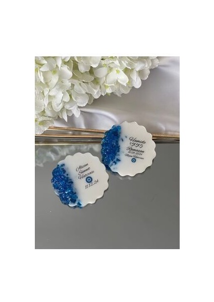 Mavi Taşlı Papatya Magnet 20ADET