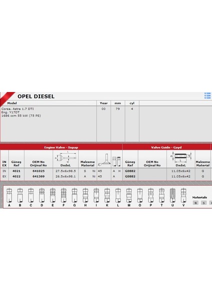 Sibop Gaydı G0882 In 8 Ex 8 Corsa Astra 1.7DTI-16V