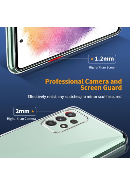 Samsung Galaxy A73 Şeffaf Silikon Kılıf + Cam Ekran Koruyucu Seti (1 CAM 1 KILIF) indirimleri