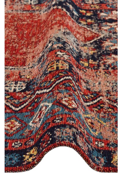 Eko Anadolu Antik Desenli Yıkanabilir Kaymaz Tabanlı Etnik Kilim AND04 indirimleri