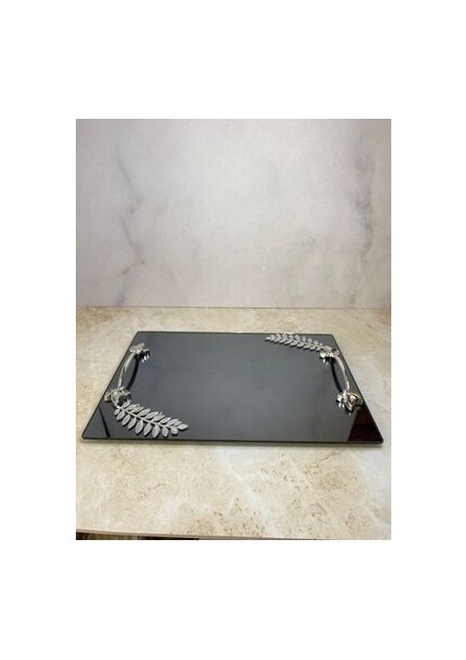 Aynalı Nişan Söz Gümüş Tepsisi 2'li 35X25 cm fiyatları