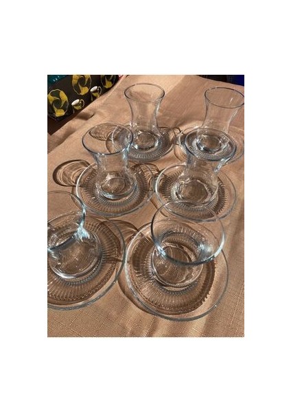 12 Parça Bardak Takımı Buket 6 Kişilik Çay Seti