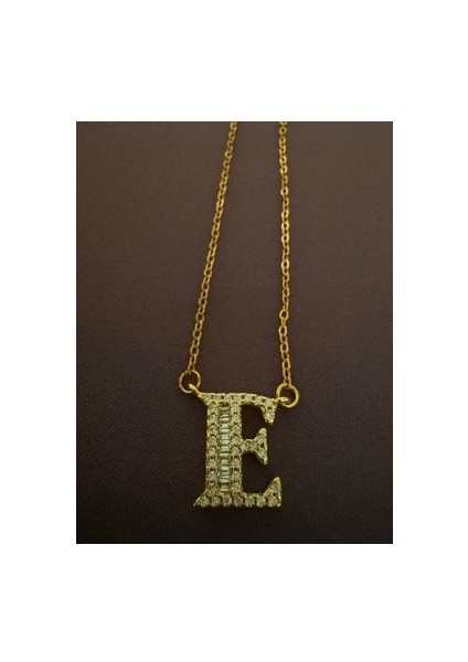 Çelik Zirkon Taşlı E Harf Kolye fırsatları