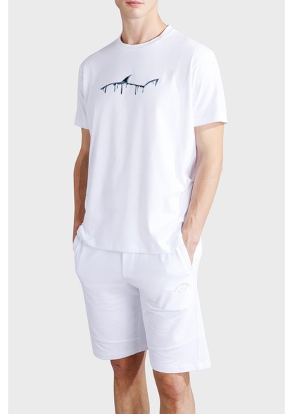 % 100 Pamuk Regular Fit Bisiklet Yaka Logolu T Shirt Erkek T Shirt 24411052 010
